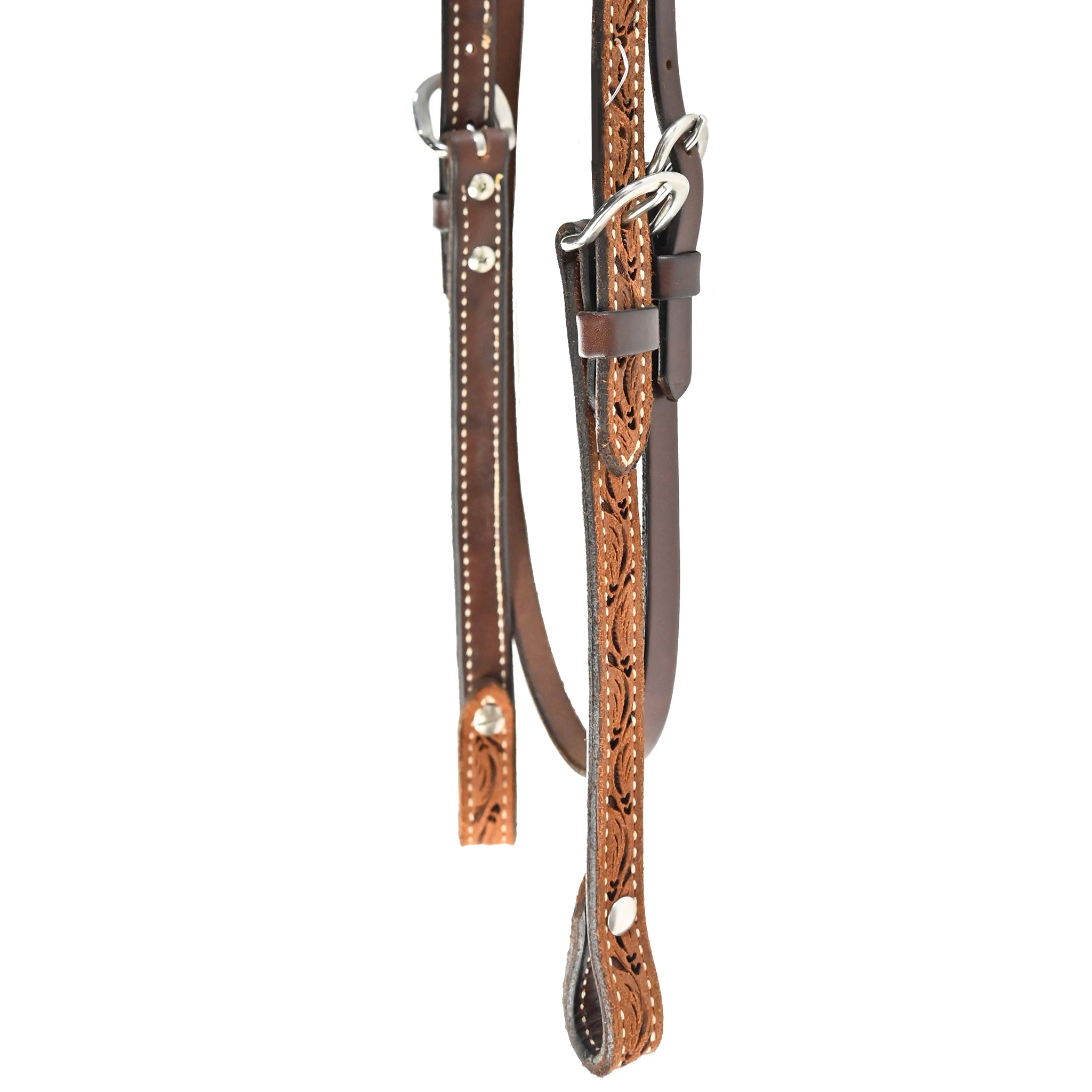 Billy Cook Saddlery 3/4" Roughout Floral Tooled Browband Headstall