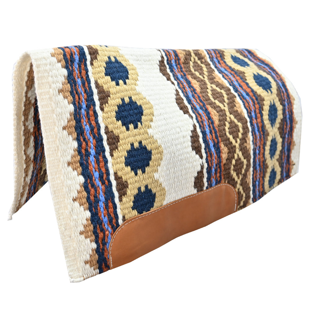 Mayatex Inc. 36"X34" Riverland Show Saddle Blanket- Cream/Tan/Blue