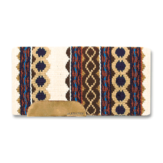 Mayatex Inc. 36 X34 Riverland Show Saddle Blanket Cream Tan Blue