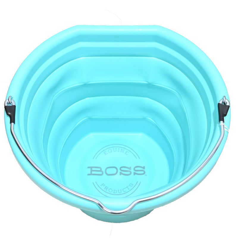 Boss Bucket Collapsible Flat Back Bucket- Turquoise