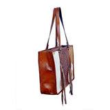 Rafter T Ranch Co. Brown Hair on Hide Briefcase with Tooled Leather Center