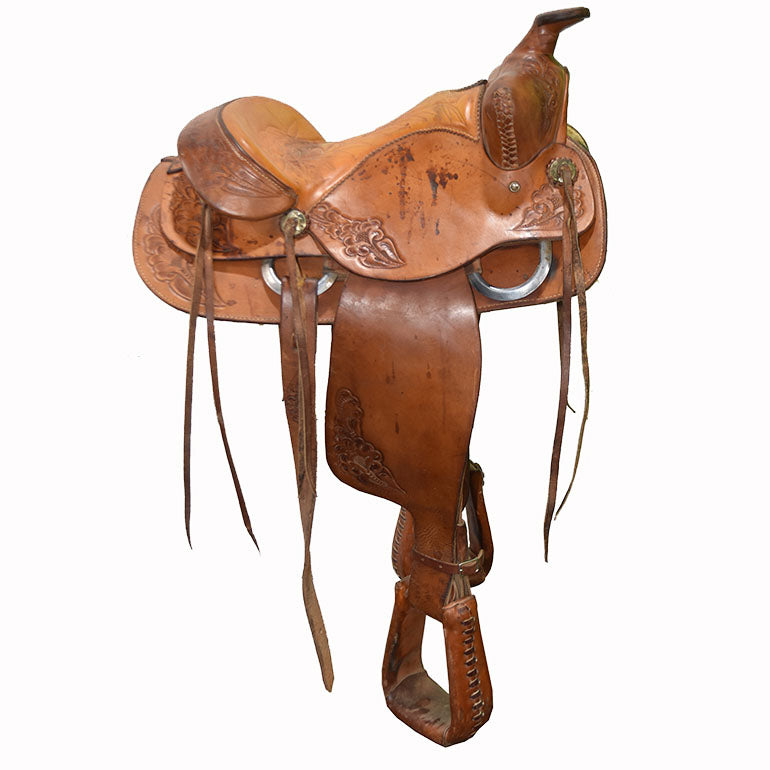 SOLD! Used 14" No Maker Roping Saddle