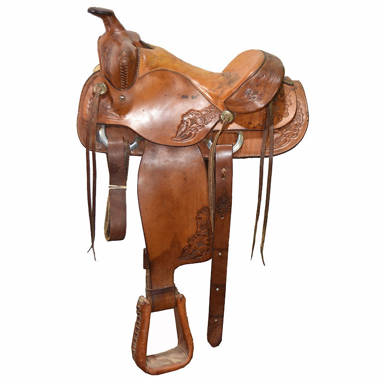 Used 14" No Maker Roping Saddle