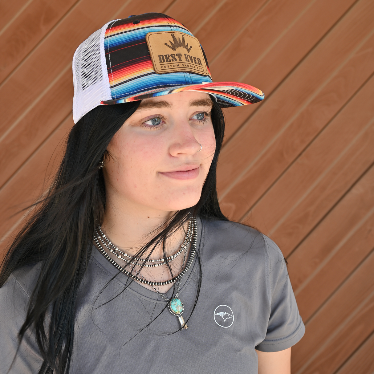 Best Ever Serape Mesh Cap with Leather Patch