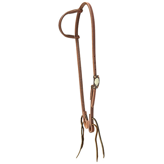 Cowperson Tack Slip Ear Headstall with Indian Headdress Buckle