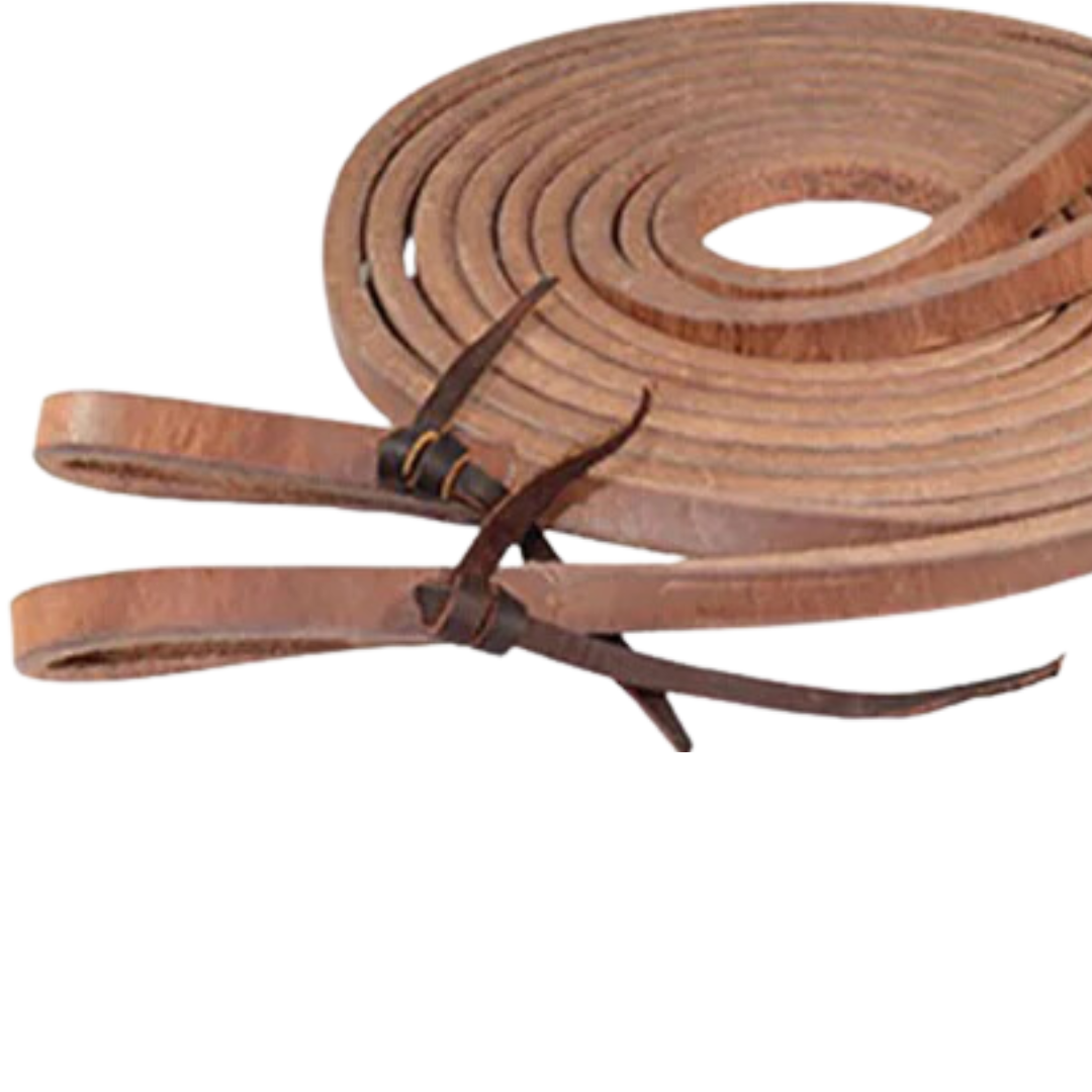 Circle Y Hermann Oak Harness Leather Split Reins - 3/4"X8'