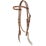 Cowperson Tack Heavy Oil Browband Headstall with Stainless Hardware