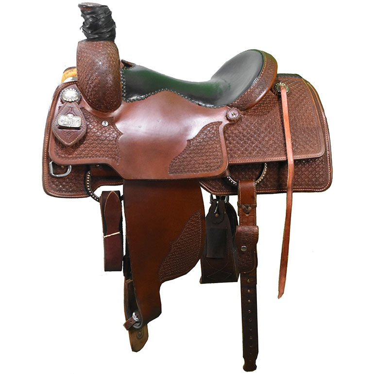 Used 14.5" Mark Luis Cowhorse Saddle By Cactus