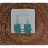 The Annie Turquoise Small Rectangle Slab Earrings