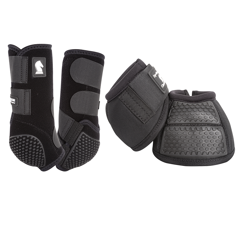 Classic Equine Flexion by Legacy Front Bell Boot Combo Pack Black