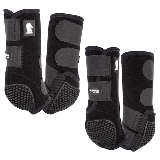 Classic Equine Flexion by Legacy Front and Hind Boots Combo Pack- Blac