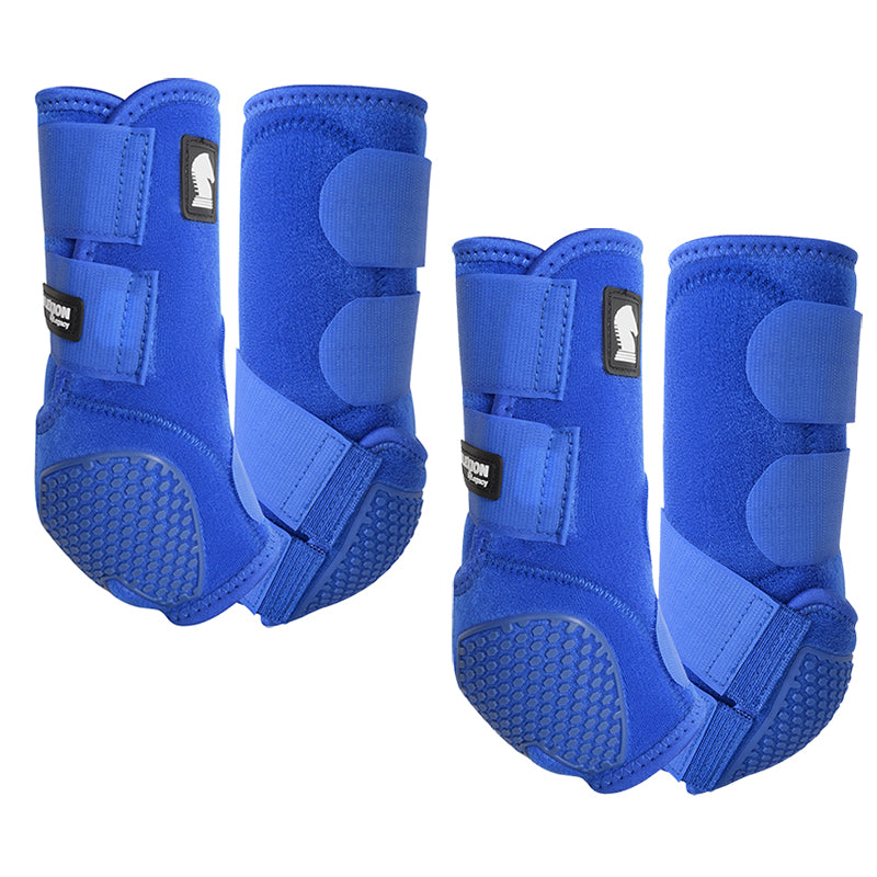 Classic Equine Flexion by Legacy Front and Hind Boots Combo Pack- Blue