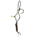 Classic Equine Rawhide Noseband Rope Halter with Lead- Brown