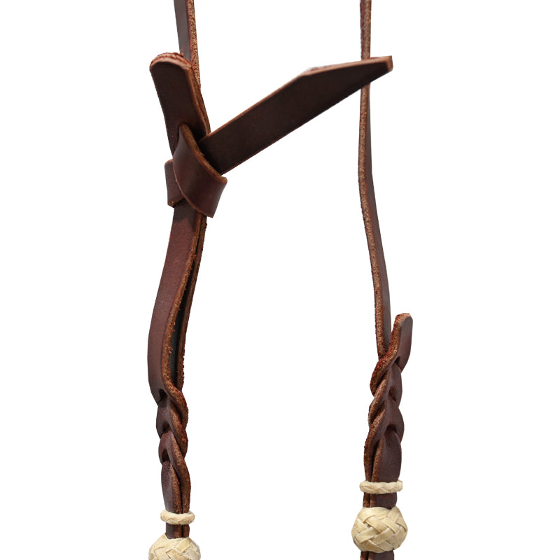 TRB Latigo Leather Bosal Hanger with Rawhide Accents