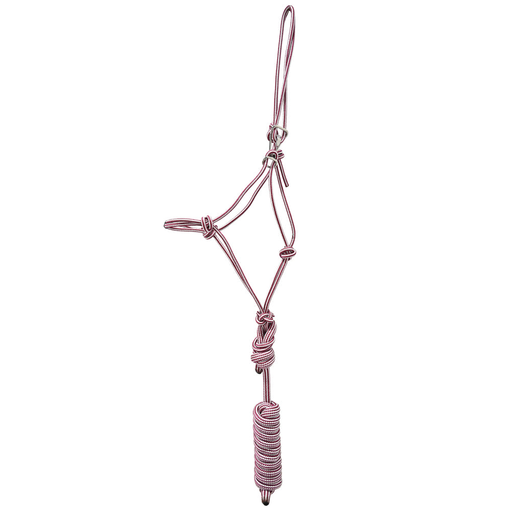 Professional's Choice Easy On Rope Halter with Lead Rope- Wine/Silver