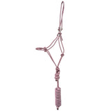 Professional's Choice Easy On Rope Halter with Lead Rope- Wine/Silver