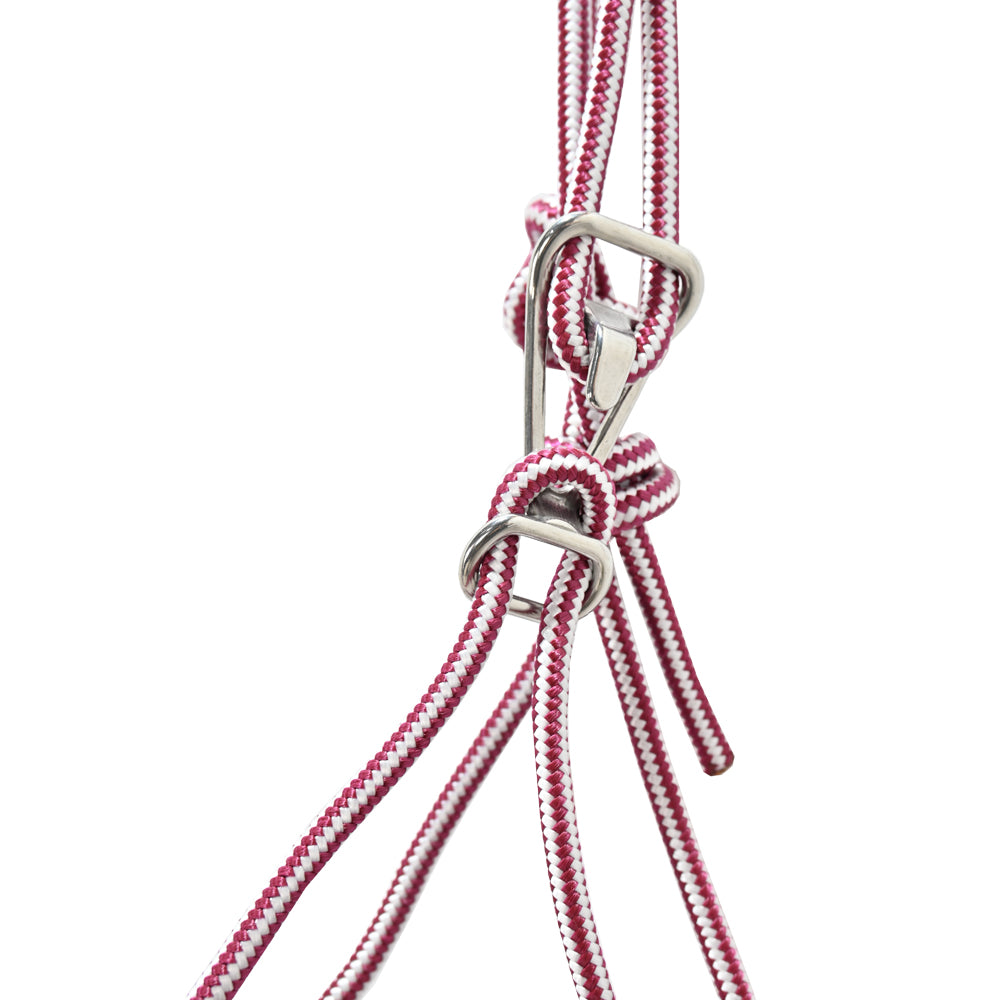 Professional's Choice Easy On Rope Halter with Lead Rope- Wine/Silver