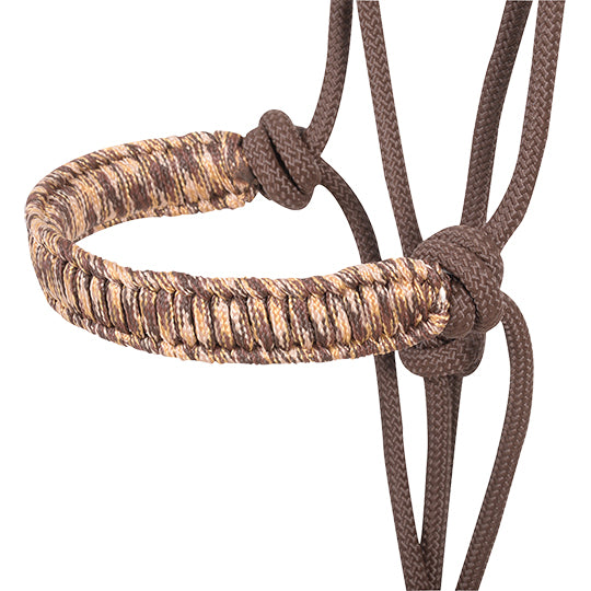 Cashel Braided Rope Nose Halter with Lead Rope- Brown Camo