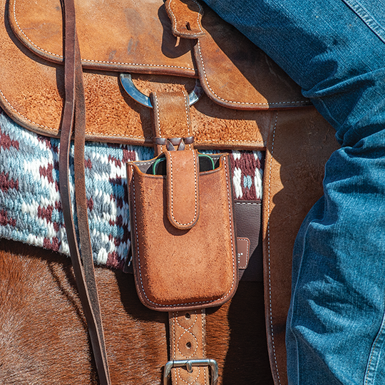 Martin Saddlery Chestnut Leather Roughout iPhone Holder