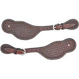 Partrade Rosewood Spider Stamped Buckaroo Spur Straps