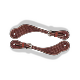 Partrade Rosewood Spider Stamped Cowboy Youth Spur Straps