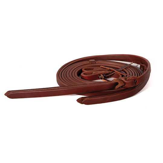 Professional's Choice 5/8" Heavy Oiled Split Reins with Popper Tail