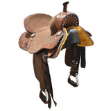 New! 16" Laramie Brown Barrel Racing Saddle By Tough One Saddlery