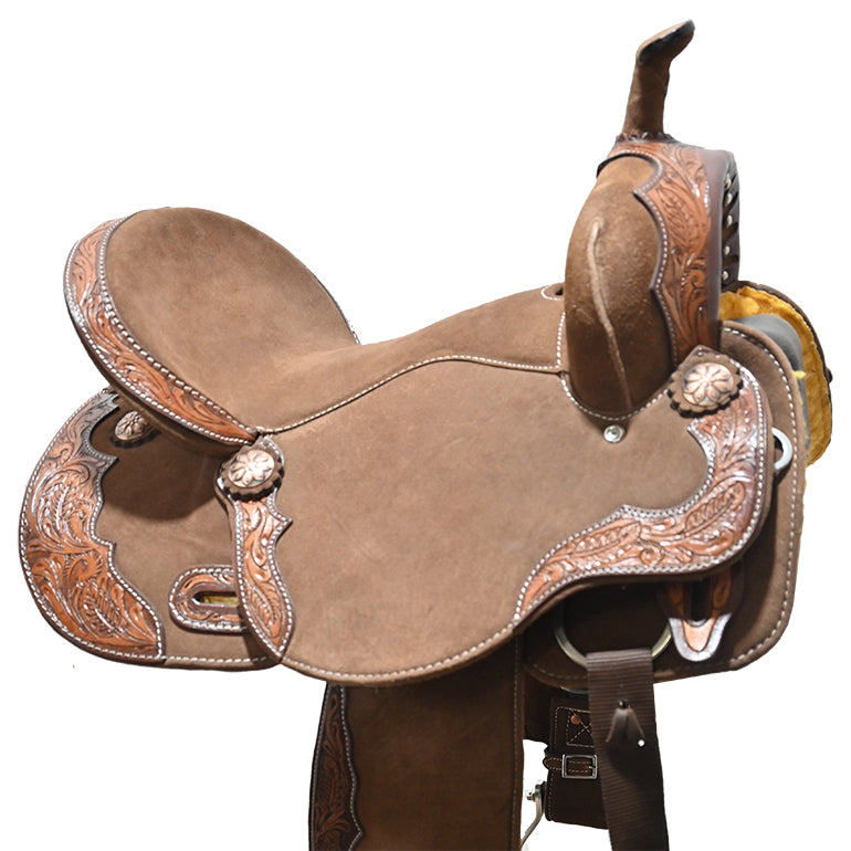 New! 16" Laramie Brown Barrel Racing Saddle By Tough One Saddlery