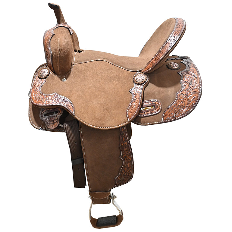 New! 16" Laramie Brown Barrel Racing Saddle By Tough One Saddlery