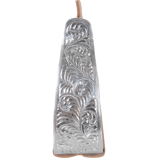 Cashel Engraved Slanted Stirrups- Silver