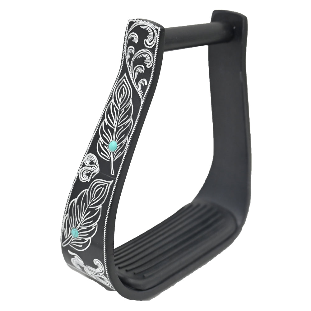 Professional's Choice Turquoise Feather Stirrups