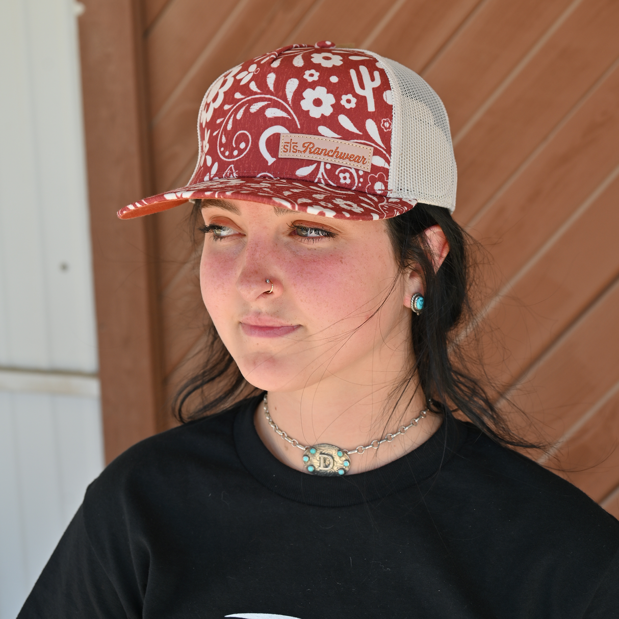 STS Ranchwear Script Brand Patch Cap- Floral Paisley