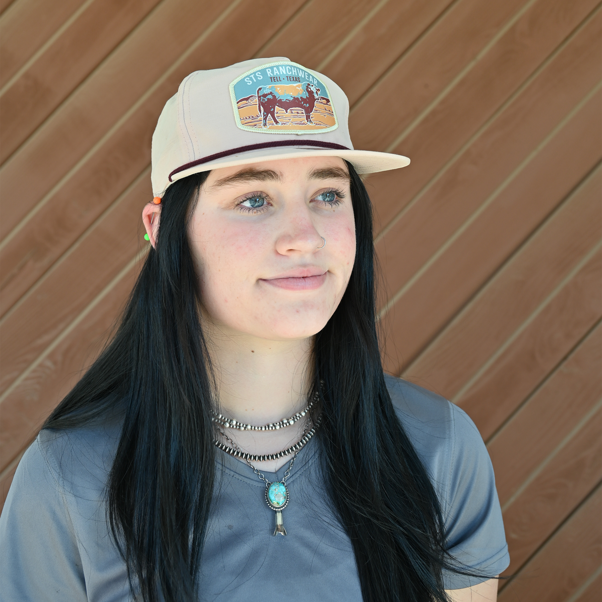 STS Ranchwear Bullscape Patch Hat in Peach