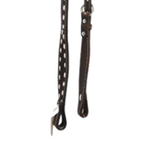 Scott Thomas Saddlery Chocolate Roughout Slip Ear Headstall with White Buckstitch