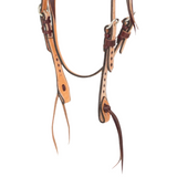 Wildfire Saddlery 5/8" Roughout Saddle Leather Buckstitched Browband Headstall