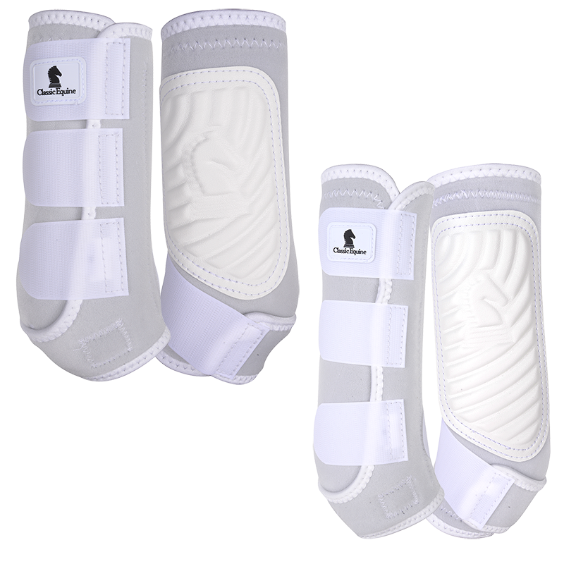 Classic Equine Classic Fit Front and Hind Boot Combo Pack- White