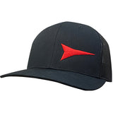 Fast Back Ropes Black and Black Mesh Cap with Red Logo