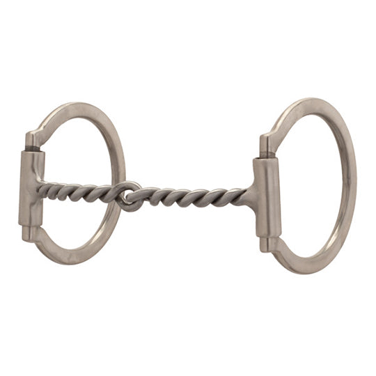 Weaver Leather Pro Series D-Ring Brushed Stainless Steel Sweet Iron Twisted Snaffle Bit