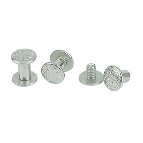 Weaver Leather Chicago Screw Handy Pack Nickel Over Brass, Floral