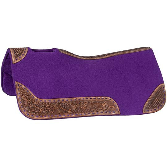 Tough 1 30" x 30" Buckstitch Barrel Saddle Pad in Purple