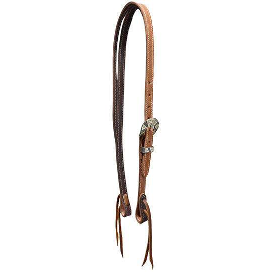 Cowperson Tack 3/4" Roughout Split Ear Headstall with Engraved Buckle