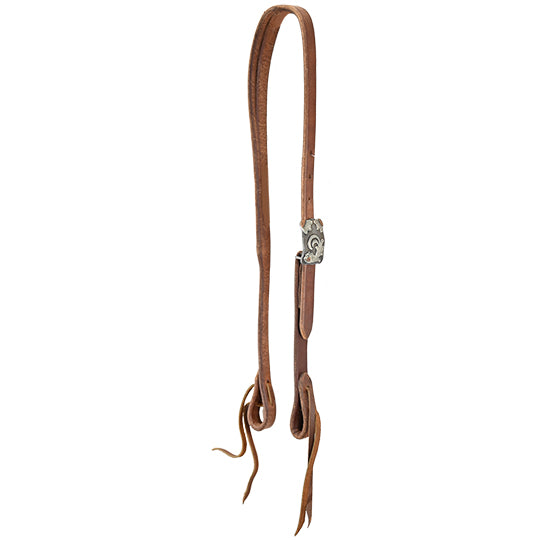 Cowperson Tack 3/4" Slit Ear Headstall with Square Floral Buckle