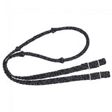 Tough1 Reflective Cord Knot Rope Reins- Black/Silver