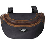 Tough 1 Canvas Pommel Bag with Leather Accents- Black