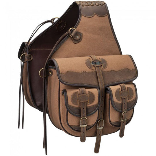 Tough 1 Canvas Trail Bag with Leather Accents- Tan