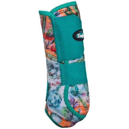 Tough 1 Vented Cactus Print Front Splint Boots- 2 Pack