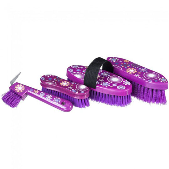 Tough-1 4 Piece Printed Brush Package- Purple Flower