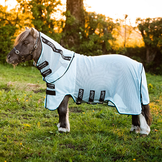 Horseware Amigo Pony Bug Rug Fly Sheet- Azure Blue/Black/White