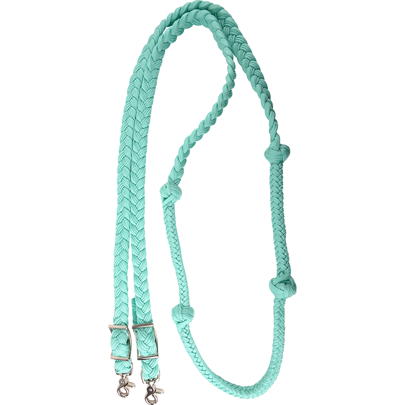 Martin Saddlery 1" Barrel Reins Braided Nylon with Knots- Mint