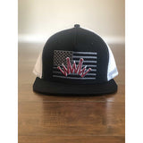 Best Ever Flat Brim Black and White USA Cap with Maroon Crown